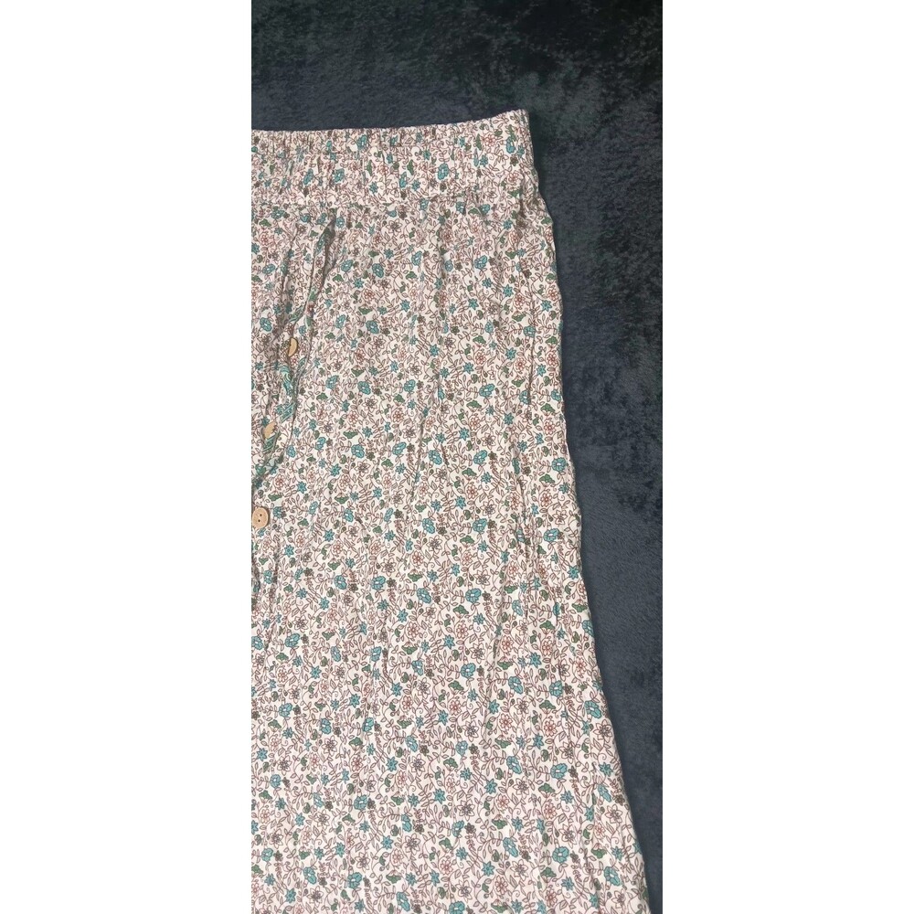 Boho High Waisted Button Up Maxi Skirt Small Micro Floral Cottagecore Prairie - Picture 3 of 11